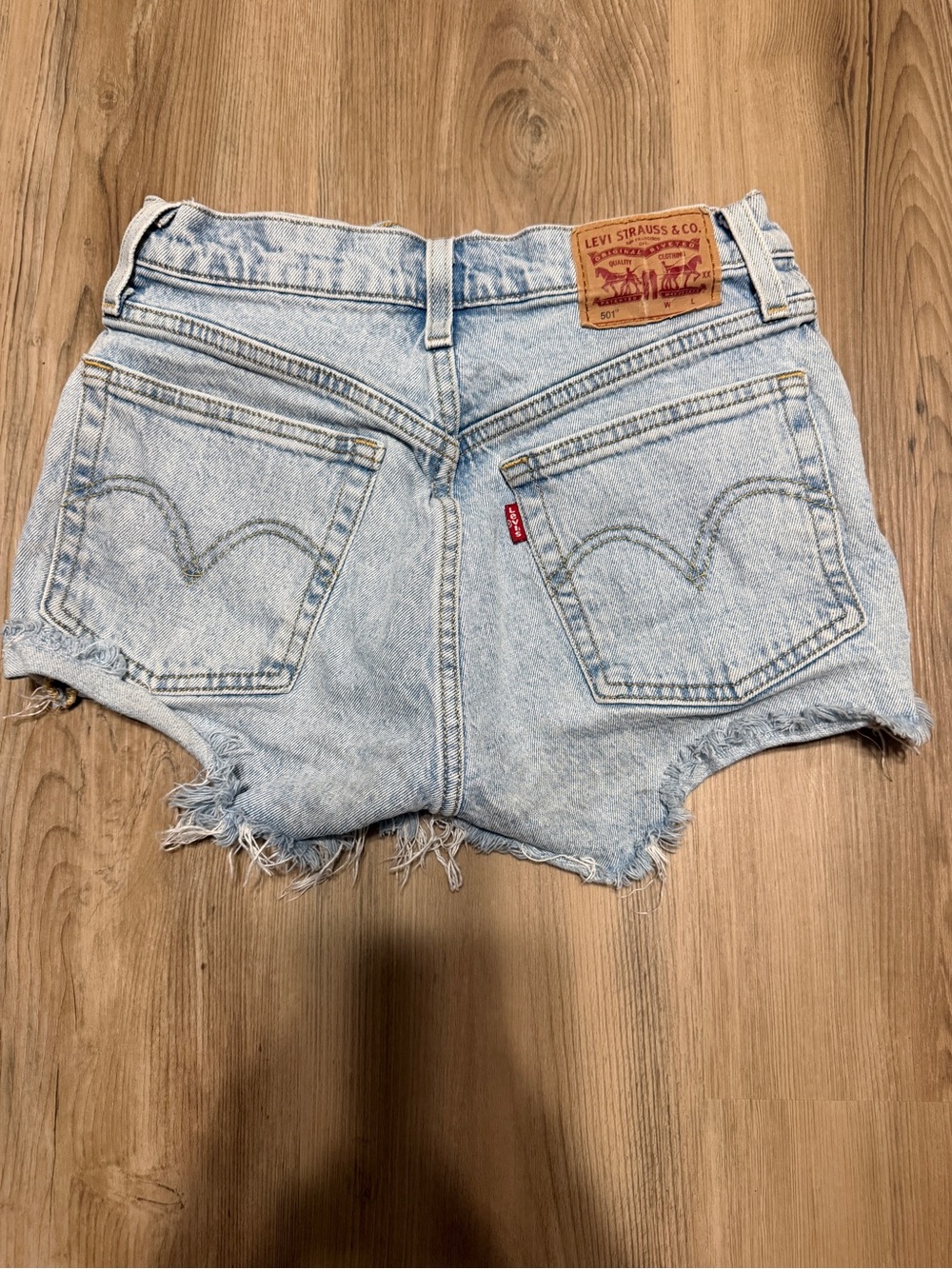 Levi's Light Blue High-Rise Cutoff Denim Shorts